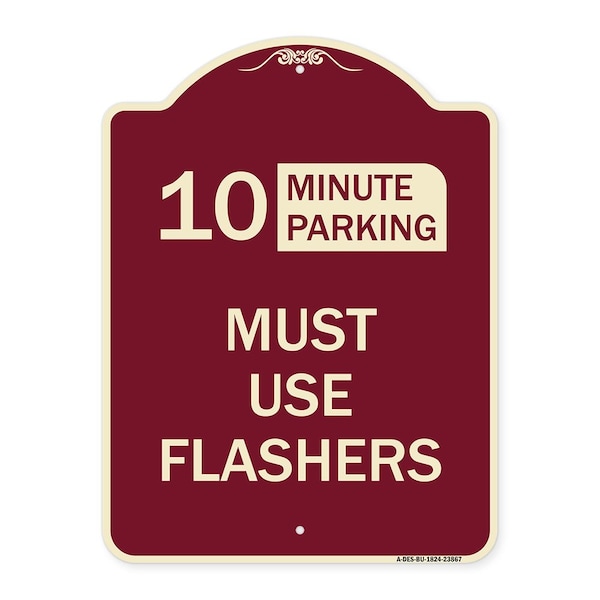Signmission Must Use Flashers Choose Your Limit Minute Parking Heavy-Gauge Alum Sign, 24" x 18", BU-1824-23867 A-DES-BU-1824-23867 - main